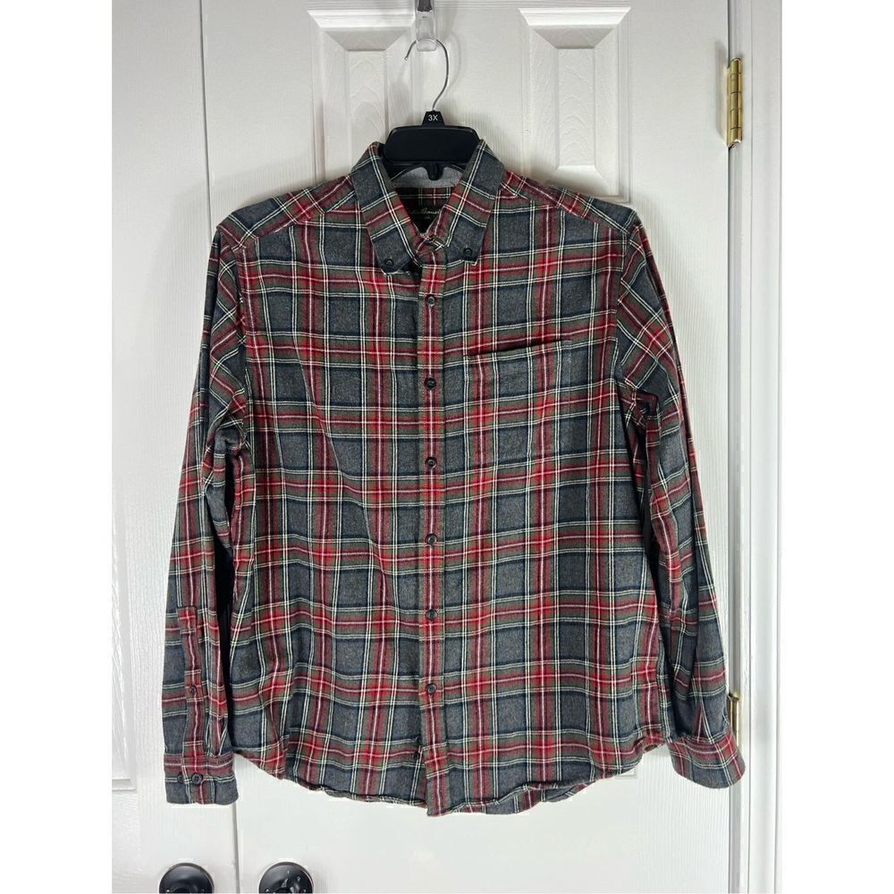 Eddie Bauer Mens Button Up Plaid Shirt Size L